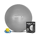 Vector X Gym Ball for Exercise Anti Burst Exercise Ball with Foot Pump for Workout Yoga Ball for Women and Men Swiss Ball for Balance Stability Training, Birthing Ball for Pregnancy, Fitness