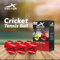 VECTOR X Heavy Weight For Players Indoor Outdoor Training,Practice, Street Match Play-Red Cricket Tennis Ball