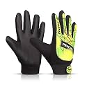 Vector X Practice Soccer Goalie Goalkeeper Gloves for Kids Boys Children Football Gloves with Strong Grips Palms Made with Synthetic (Black-Green) (Size-5)