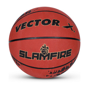vector x slamfire 8 panel rubber moulded indoor outdoor ball suitable for practice match basketball - size 7