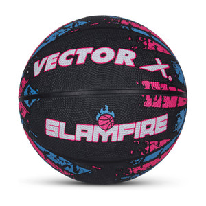 vector x slamfire 8 panel rubber moulded indoor outdoor ball suitable for practice match basketball - size 7