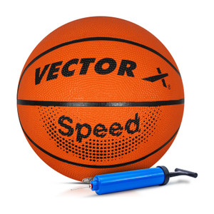 vector x speed 8 panel pebble texture rubber moulded butyl bladder indoor outdoor pump  basketball - size 7