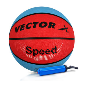 vector x speed 8 panel pebble texture rubber moulded butyl bladder indoor outdoor pump  basketball - size 7