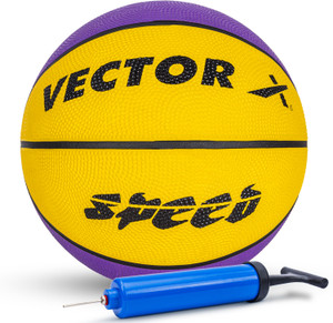 vector x speed 8 panel pebble texture rubber moulded butyl bladder indoor outdoor pump  basketball - size 7
