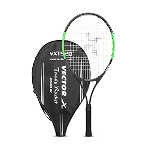 vector x vxt-520 adult men recreational tennis racket lightweight aluminum frame for easy swing105 sq in headpre-strung beginner racquet for outdoor game training amp practice 26 inch without cover
