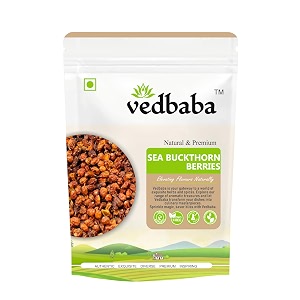ved baba himalayan sea buckthorn berries - 400 gm  dry sea buckthorn berries  nourishes skin  rich in fatty acids  sea no added sugar  quality source of vitamins and phytonutrients