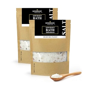 vedanum fortified aromatic epsom bath salt infused with dead sea minerals for tan removal muscle relief skin treatment body massage and relaxing 1 kg pack