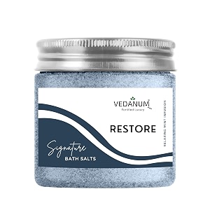 vedanum ultra therapeutic skin cells restoring bath salt with dead sea salt and pink salt for relaxing foot massage pain relief and toxic removal - 200 gm jar