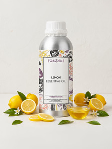 vedaoils lemon essential oil for skin care cleaning  aromatherapy 100 ml