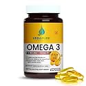 VEDAPURE |Fish Oil Omega 3 Fatty Acid Capsules for Men &amp; Women 1000 mg with Vitamin E &amp; D3 |360 EPA &amp; 240 DHA | No Fishy Burp | Support Healthy Heart, Eyes &amp; Joints- 60 Softgel