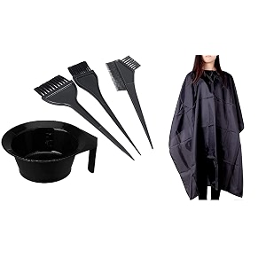 hair colouring set with 1 bowl 1 comb and 1 brush black