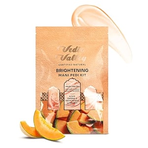vedic valley manicure pedicure kit for women amp men with foot peeling mask d-tan scrub amp moisturizing cream  mani pedi care kit for repairs cracked heels removes dead skin hydrates amp nourishes hands amp feet  muskmelon 75gm