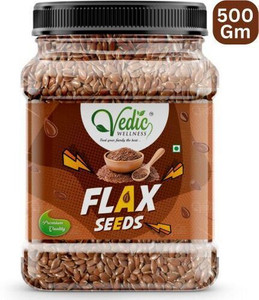 vedik wellness flax seeds  alsi seeds  rich in protein fibre and omega-3 hair growth brown flax seeds 500 g