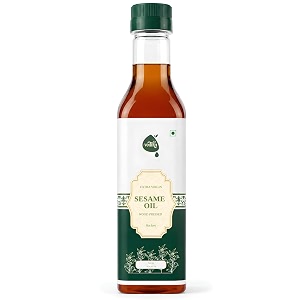 vedika organics extra virgin black sesame oil for cholesterol free cooking massage oral detox - 100 natural seasame oil kacchi ghani til oil - a1 grade extra-virgin sesame oil 500 ml