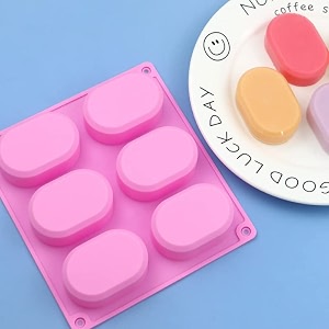 vedini 6 small oval diy handmade essential oil soap mold appox 60gm per cavity 177cm  161cm 23cm jkb-999