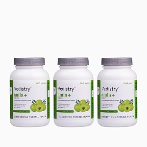 vedistry amla tablets  ayurvedic immunity amp energy booster  with amla amp piperine for better absorption  rich in vitamin c amp antioxidants for hair growth amp skin care anti-ageing energy amp overall wellness  60 tablets pack of 3