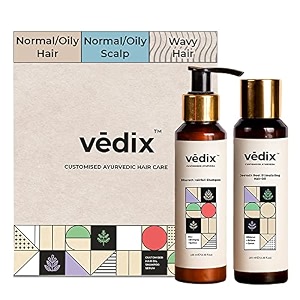 vedix ayurvedic anti-hairfall shampoo amp oil combo  dry scalp amp curly hair