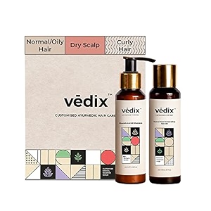 vedix ayurvedic anti-hairfall shampoo amp oil combo  dry scalp amp curly hair