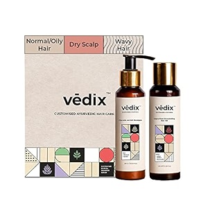 vedix ayurvedic anti-hairfall oil amp shampoo combo  dry scalp amp wavy hair