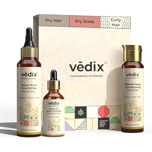 vedix ayurvedic hair care 3 pc kit  normaloily amp curly  dry scalp
