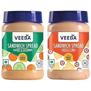 veeba carrot and cucumber sandwich spread 250 gm amp cheese and chilli sandwich spread 250 gm
