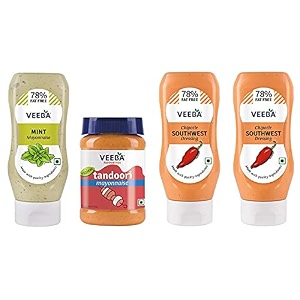 veeba mint mayonnaise 300g and tandoori mayonnaise 250g - pack of 2veeba chipotle southwest dressing 300g - pack of 2
