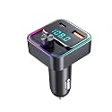 VeeDee T60 Bluetooth 5.3 FM Transmitter Car Adapter 48W (PD 30W & 18W), 2 LED Light Modes, USB Port, Light Switch, Wireless FM Radio Transmitter, Supports MP3 Player, Handsfree Calling