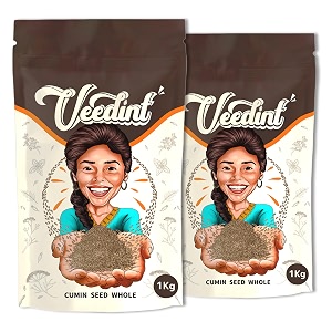 veedint cumin seed whole jeera indian origin natural 2 kg refill foil bag pack