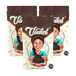 veedint cumin seed whole jeera indian origin natural 3 kg refill foil bag pack