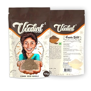 veedint cumin seed whole jeera indian origin natural 1 kg refill foil bag pack