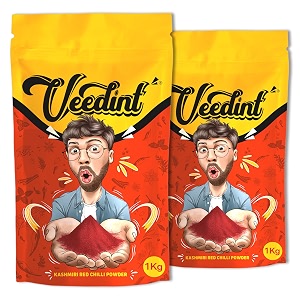 veedint red chilli powder kashmiri kashmiri lal mirch powder mirch powder indian origin refill foil bag pack 2 kg
