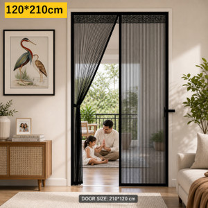 VEENOVA Auto Closing Magnetic Net Door 120210cmBlack