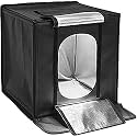 VEEPRO 40 x40cm. Portable Photo Studio Shooting LED Tent Light Cube Diffusion Soft Box Kit Adjustable Brightness Portable Shooting Tent with 4 Colors Backdrops (Black White Red Blue) for Photography