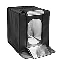 VEEPRO Portable Photo Studio Shooting LED Tent Light Cube Diffusion Soft Box Kit Adjustable Brightness Portable Shooting Tent with 4 Colors Backdrops for Photography(Multicolor_50 CM)