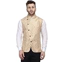 Veera Paridhaan Banarasi Jacquard Print Golden Nehru