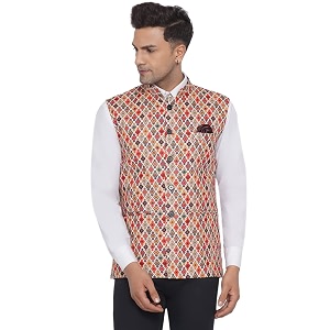 veera paridhaan men39s cotton printed nehru jacket vp007319