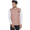 Veera Paridhaan Men's Cotton Printed Nehru Jacket (VP007319)
