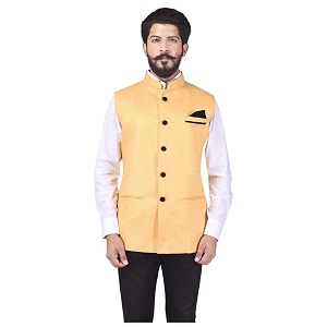 Veera Paridhaan Mens Jute Beige Solid Pattern