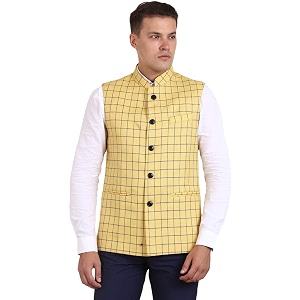 Veera Paridhaan Mens Poly Cotton Jute Nehru