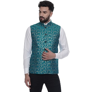Veera Paridhaan Mens Poly Cotton Jute Nehru