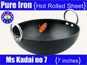 veerenterprises ms iron kadhai 18 cm diameter 075 l capacity iron