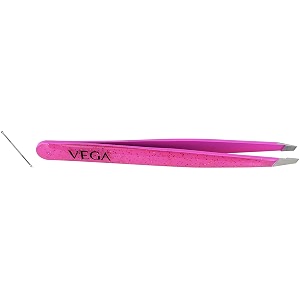 vega all that glitter tweezer slant tip pink 19 g amp vega black head remover rounded - 1 pc