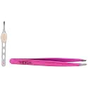Vega All That Glitter Tweezer Slant Tip, Pink, 19 g &amp; Vega Tweezer with Rubber Grip, Square Tip, 1 Piece