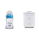 VEGA Baby &amp; Mom 4 in 1 Electric Steam Sterilizer with Dryer &amp; Tritan Feeding Bottle 250ml Wide Neck - Blue