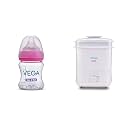 VEGA Baby &amp; Mom 4 in 1 Electric Steam Sterilizer with Dryer &amp; Tritan Feeding Bottle 150ml Wide Neck - Pink