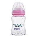 Vega Baby &amp; Mom Tritan Feeding Bottle 250ml Wide Neck - Pink | Made of Durable Tritan | BPA/BPS Free | Shatter Proof | Suitable for 4+ Month Babies, (VBFB4-02)
