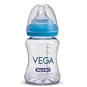 Vega Baby &amp; Mom Tritan Feeding Bottle 250ml Wide Neck - Blue | Made of Durable Tritan | BPA/BPS Free | Shatter Proof | Suitable for 4+ Month Babies, (VBFB4-04)