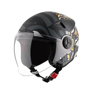 vega abs plastic blaze dx bz1 open face helmet dull black amp neon yellow large
