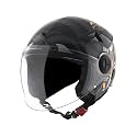 VEGA Blaze Dx Bz1 Open Face Cycling Helmet Black Grey, Size: L(59-60 Cm)