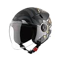 VEGA Blaze Dx Bz1 Open Face Cycling Helmet Dull Black Neon Yellow, Size: M(57-58 Cm)